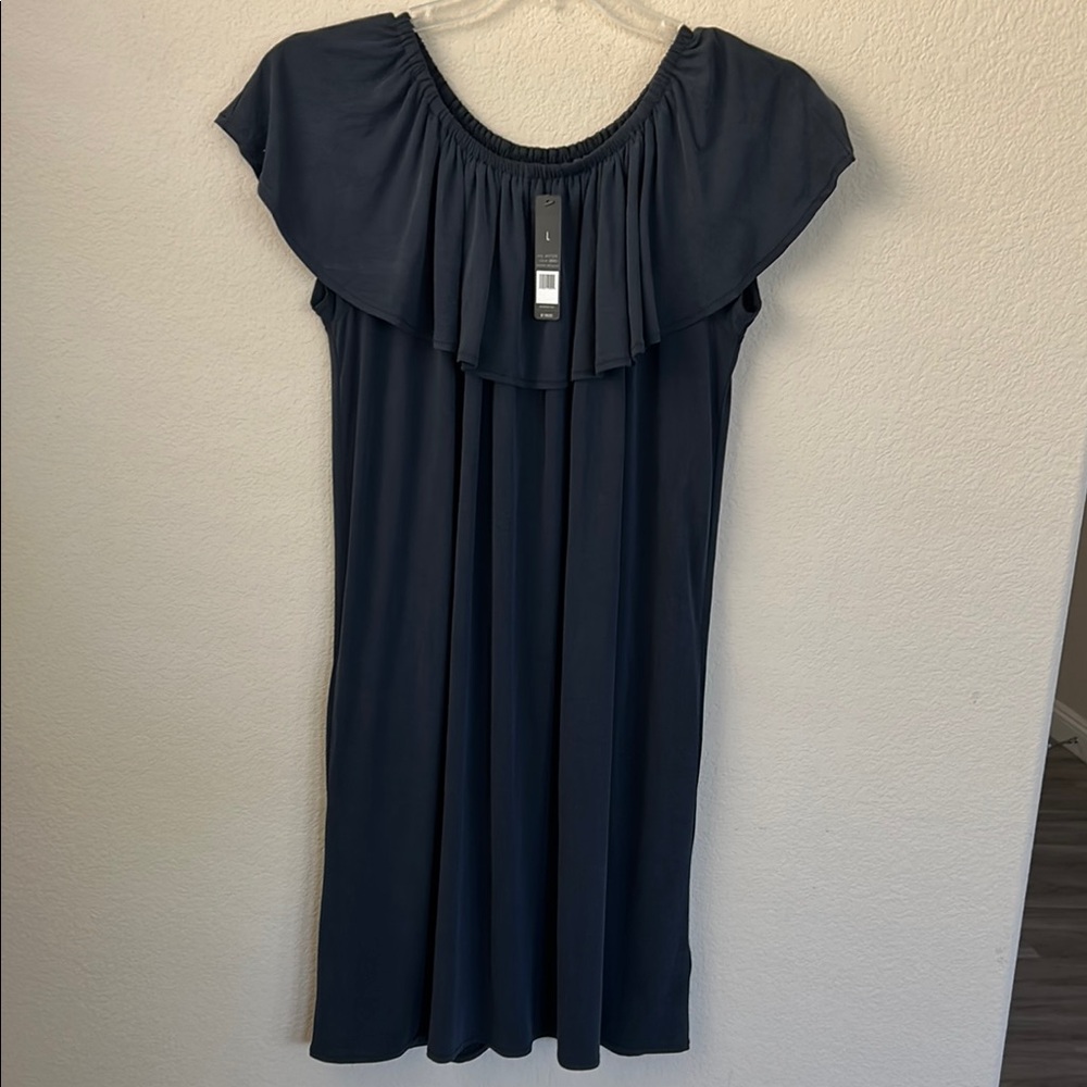 NIC+ZOE Blue Ruched Midi Sundress size L